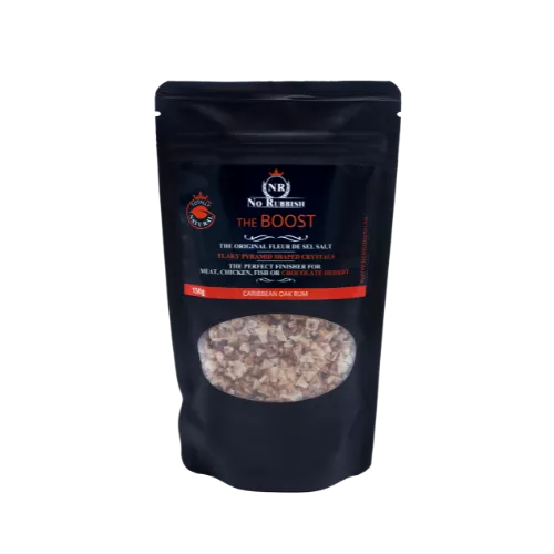 No Rubbish Fleur de Sel The Boost Salt with Caribbean Wood-Aged Rum Flavor (NRTBO)
