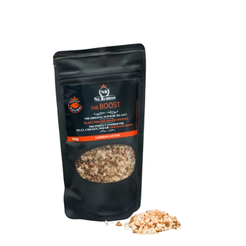 No Rubbish Fleur de Sel The Boost Salt with Caribbean Wood-Aged Rum Flavor (NRTBO)