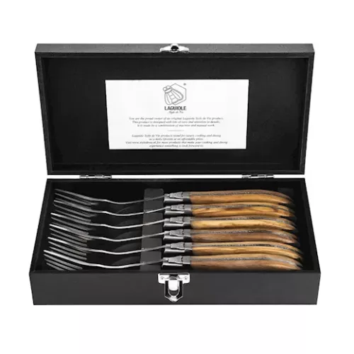 Laguiole Laguiole Style de Vie Luxury Line Forks Olive Wood (6 pcs) (LuxVorkOlijf)