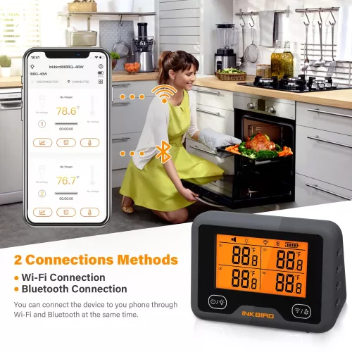 Inkbird BBQ Thermometer Inkbird IBBQ-4BW Thermometer with LCD WiFi BT (IBBQ-4BW)