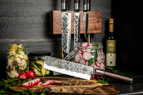 Style de Vie Style de Vie Magnetic knife block Oak with natural stone base (MagnWalSteen)