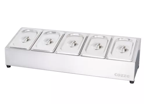 Cozze Topping Station with 5 Cups and Lids (90325)