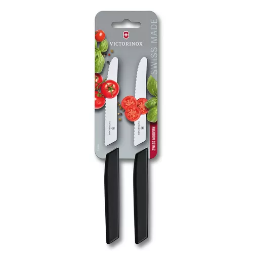 Victorinox Tomato Knife Table Knife Serrated Black 2 Pieces