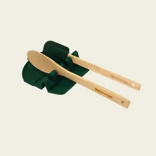 Big Green Egg Spatula Mat with Wooden Spoon and Scraper