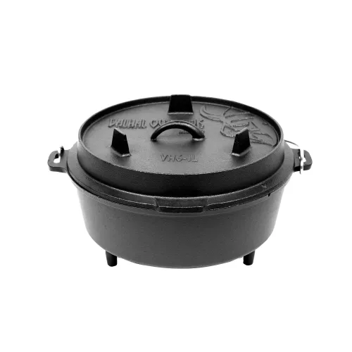 Valhal Dutch Oven Cast Iron with Legs Outdoor 6.1 Liters