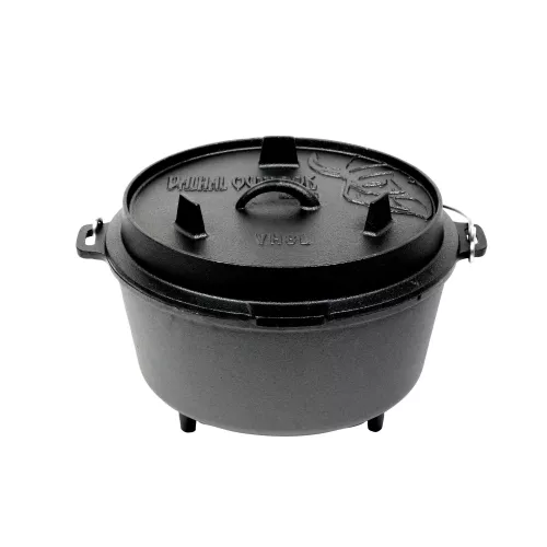 Valhal Dutch Oven Cast Iron with Legs Outdoor 8 Liters