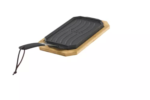Cozze Cozze Pan Cast Iron Double Sided Use with Bamboo Serving Board 16.5 cm (90326)