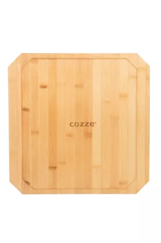 Cozze Pan Cast Iron Double Sided Use with Bamboo Serving Board 33 cm (90327)